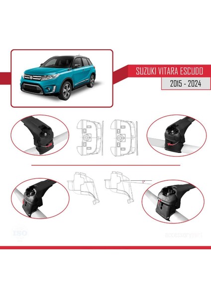 Suzuki Vitara 2015 ve Sonrası ile Uyumlu Ace-2 Ara Atkı Tavan Barı Siyah indirimleri