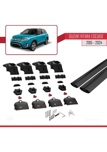 Suzuki Vitara 2015 ve Sonrası ile Uyumlu Ace-2 Ara Atkı Tavan Barı Siyah