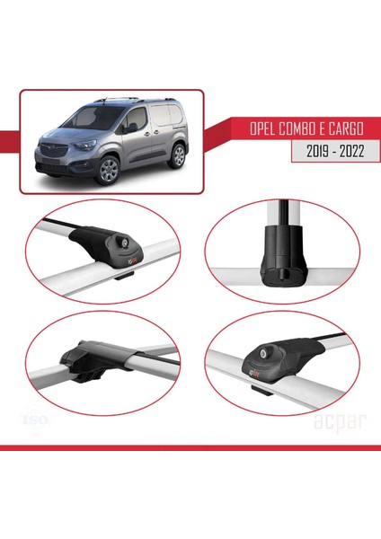 Opel Combo (E) 2019-2022 Arası ile Uyumlu Ace-1 Ara Atkı Tavan Barı Gri