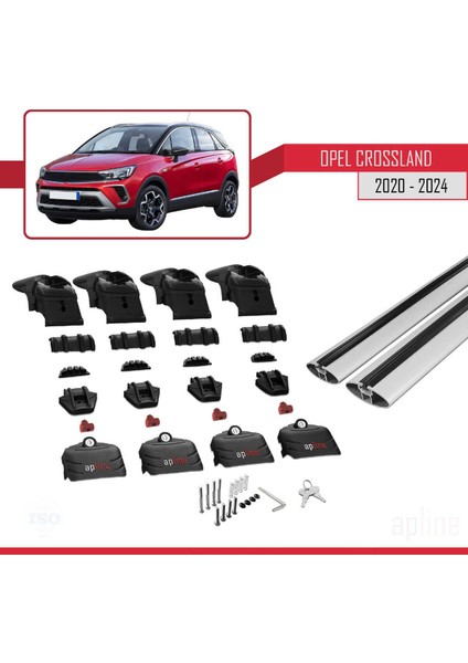 Opel Crossland 2020 ve Sonrası ile Uyumlu Ace-2 Ara Atkı Tavan Barı Gri 2 Adet