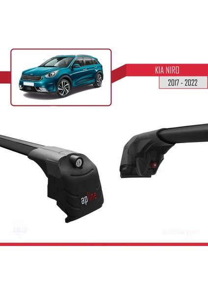Kia Niro (De) 2017-2022 Arası ile Uyumlu Ace-2 Ara Atkı Tavan Barı Siyah