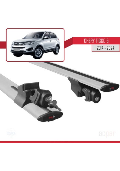 Chery Tiggo 5 2014 ve Sonrası ile Uyumlu Hook Model Anahtar Kilitli Ara Atkı Tavan Barı Gri indirimleri