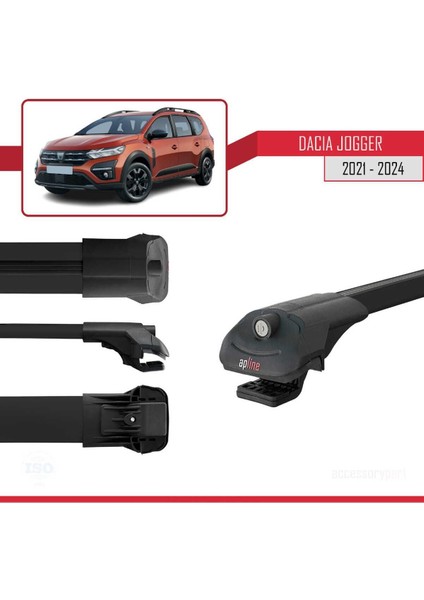 Dacia Jogger 2021 ve Sonrası ile Uyumlu Ace-1 Ara Atkı Tavan Barı Siyah 3 Adet Bar