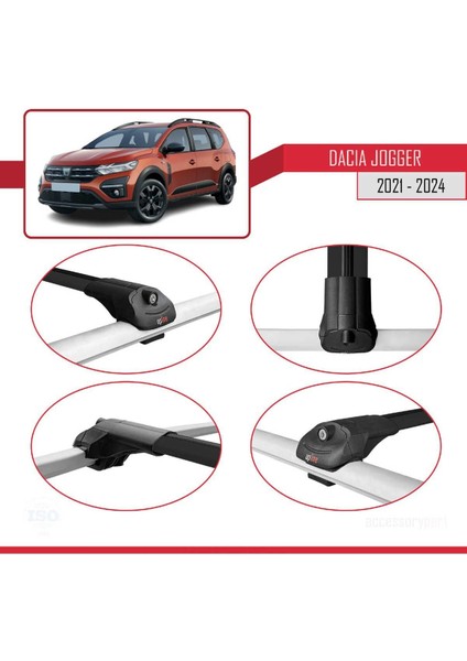 Dacia Jogger 2021 ve Sonrası ile Uyumlu Ace-1 Ara Atkı Tavan Barı Siyah 3 Adet Bar