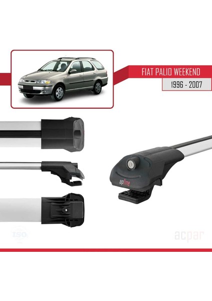 Fiat Palio Weekend 1996-2007 Arası ile Uyumlu Ace-1 Ara Atkı Tavan Barı Gri modelleri
