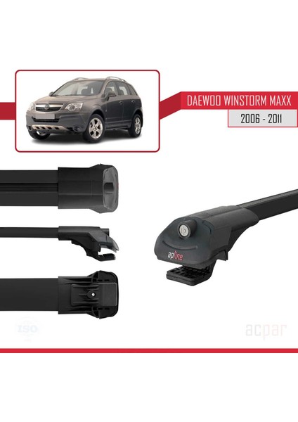 Daewoo Winstorm Maxx 2006-2011 Arası ile Uyumlu Ace-1 Ara Atkı Tavan Barı Siyah
