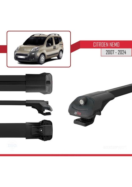 Citroen Nemo 2007 ve Sonrası ile Uyumlu Ace-1 Ara Atkı Tavan Barı Siyah modelleri