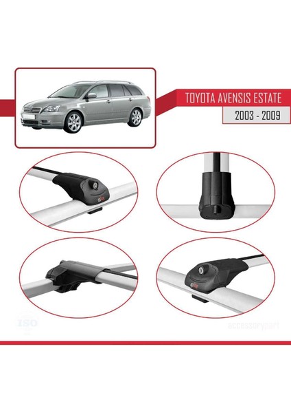 Toyota Avensis Sw 2003-2009 Arası ile Uyumlu Ace-1 Ara Atkı Tavan Barı Gri fırsatları