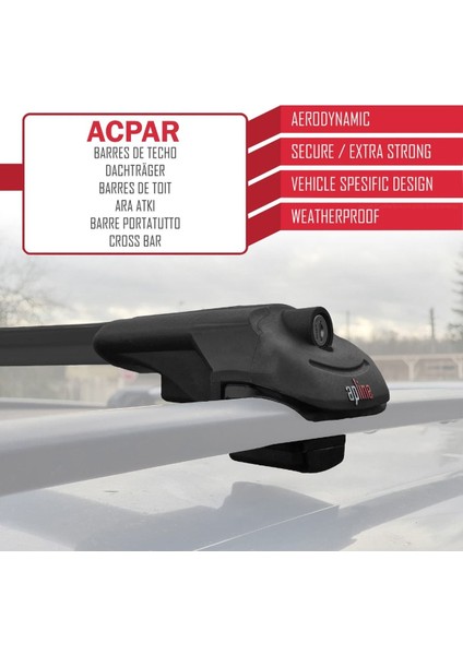 Renault Grand Scenic (Mk3) 2009-2016 Arası ile Uyumlu Ace-1 Ara Atkı Tavan Barı Siyah 3 Adet Bar