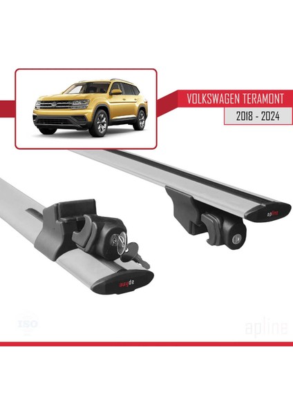 Volkswagen Teramont (Ca1) 2018 ve Sonrası ile Uyumlu Hook Model Ara Atkı Tavan Barı Gri 2 Adet