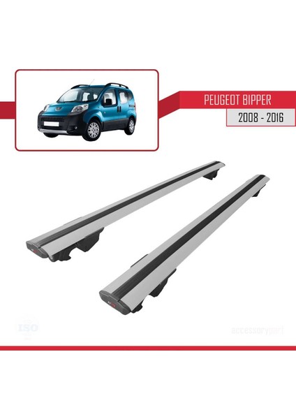 Peugeot Bipper 2008-2016 Arası ile Uyumlu Hook Model Anahtar Kilitli Ara Atkı Tavan Barı Gri fırsatları