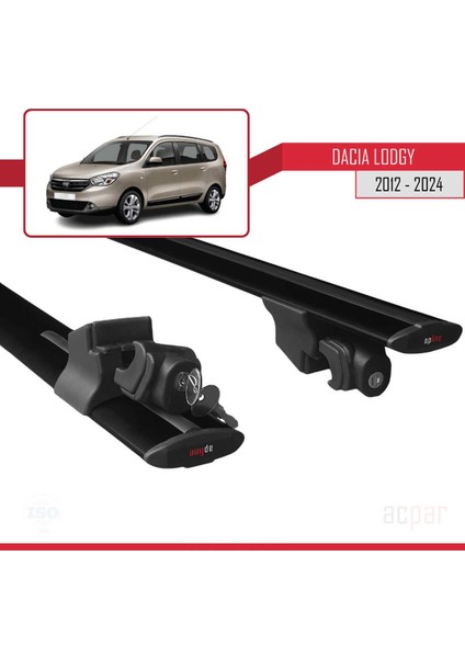 Dacia Lodgy 2012 ve Sonrası ile Uyumlu Hook Model Anahtar Kilitli Ara Atkı Tavan Barı Siyah