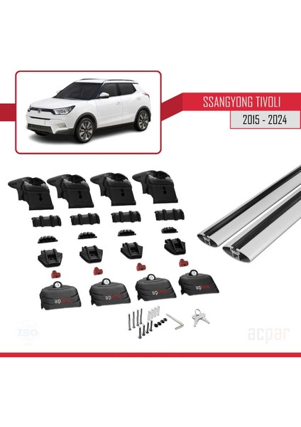 Ssangyong Tıvolı 2015 ve Sonrası ile Uyumlu Ace-2 Ara Atkı Tavan Barı Gri indirimleri