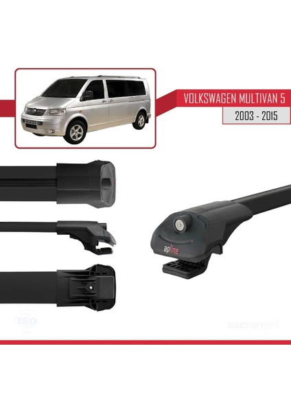 Volkswagen Multivan (T5) 2003-2015 Arası ile Uyumlu Ace-1 Ara Atkı Tavan Barı Siyah modelleri