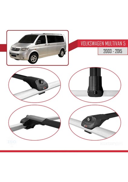 Volkswagen Multivan (T5) 2003-2015 Arası ile Uyumlu Ace-1 Ara Atkı Tavan Barı Siyah fırsatları