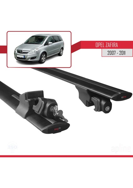 Opel Zafira 2007-2011 Arası ile Uyumlu Hook Model Anahtar Kilitli Ara Atkı Tavan Barı Siyah indirimleri