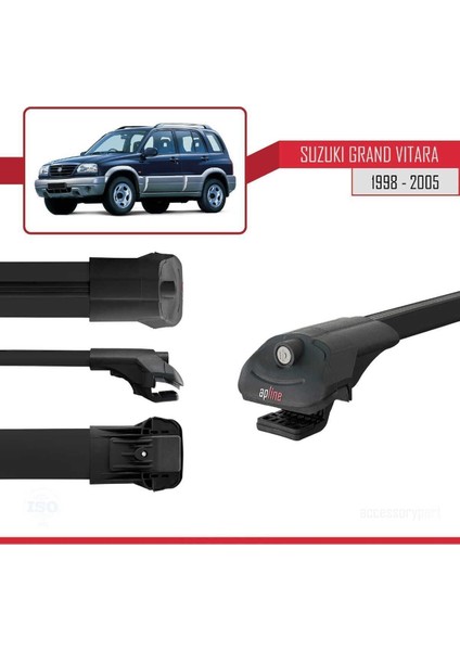 Suzuki Grand Vitara 1998-2005 Arası ile Uyumlu Ace-1 Ara Atkı Tavan Barı Siyah