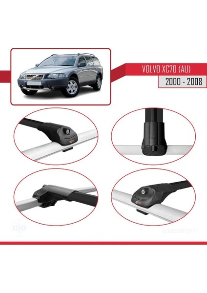 Volvo XC70 (Au) 2000-2008 Arası ile Uyumlu Ace-1 Ara Atkı Tavan Barı Siyah fırsatları