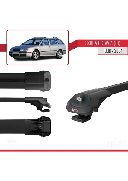 Skoda Octavia (1u) 1998-2004 Arası ile Uyumlu Ace-1 Ara Atkı Tavan Barı Siyah 3 Adet Bar