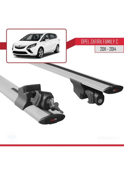 Opel Zafira Family C 2011-2014 Arası ile Uyumlu Hook Model Anahtar Kilitli Ara Atkı Tavan Barı Gri indirimleri