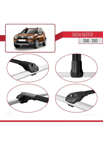 Dacia Duster 2010-2013 Arası ile Uyumlu Ace-1 Ara Atkı Tavan Barı Siyah 3 Adet Bar fırsatları