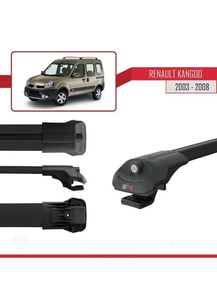 Renault Kangoo 2003-2008 Arası ile Uyumlu Ace-1 Ara Atkı Tavan Barı Siyah modelleri