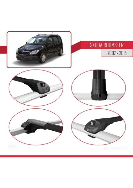 Skoda Roomster 2007-2015 Arası ile Uyumlu Ace-1 Ara Atkı Tavan Barı Siyah fırsatları
