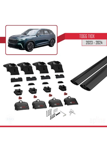 Togg T10X 2023 2024 2025 ile Uyumlu Ace-2 Ara Atkı Tavan Barı Siyah