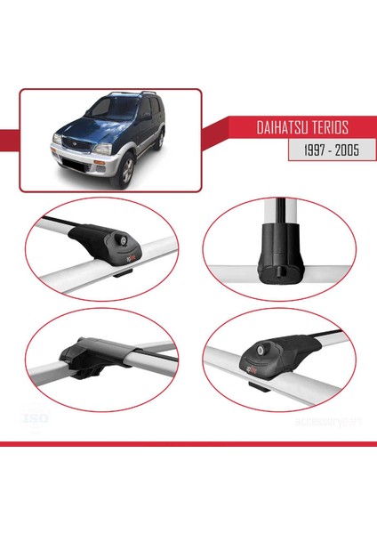 Daihatsu Terios 1997-2005 Arası ile Uyumlu Ace-1 Ara Atkı Tavan Barı Gri 3 Adet Bar fırsatları