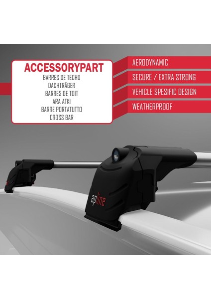 Volkswagen Tiguan 2016-2025 Arası ile Uyumlu Ace-2 Ara Atkı Tavan Barı Gri