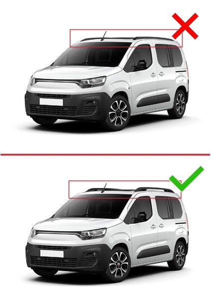 Fiat Doblo 2023 ve Sonrası ile Uyumlu Ace-1 Ara Atkı Tavan Barı Siyah 4 Adet Bar