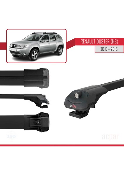Renault Duster (Hs) 2010-2013 Arası ile Uyumlu Ace-1 Ara Atkı Tavan Barı Siyah 3 Adet Bar