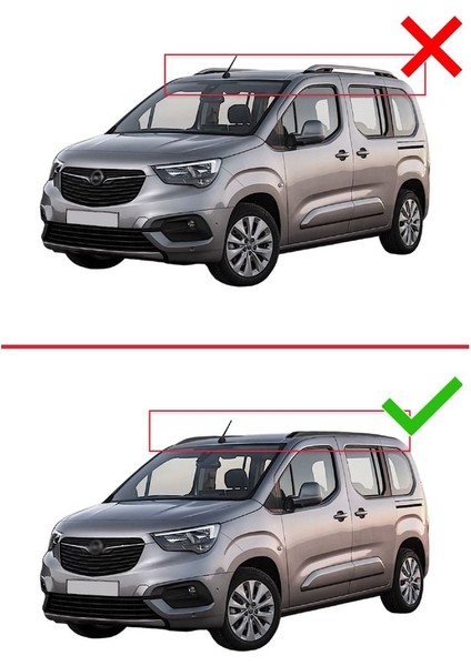 Opel Combo (E) Life 2023 ve Sonrası ile Uyumlu Hook Model Anahtar Kilitli Ara Atkı Tavan Barı Gri