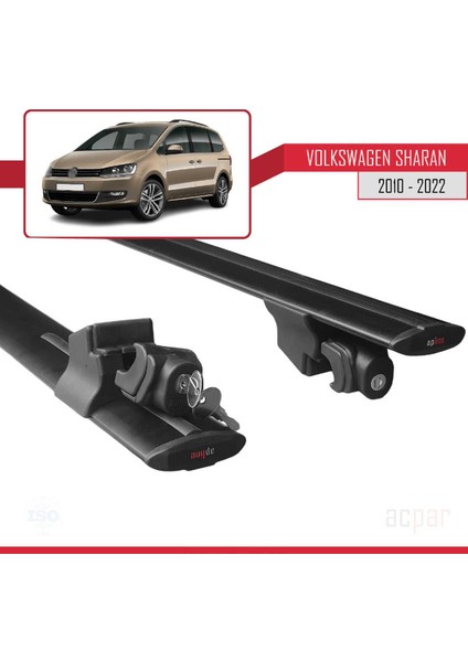 Vw Sharan 2010-2022 Arası ile Uyumlu Hook Model Anahtar Kilitli Ara Atkı Tavan Barı Siyah indirimleri