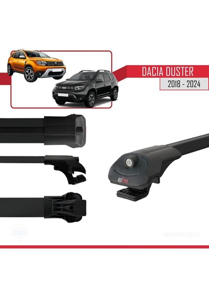 Dacia Duster 2018 ve Sonrası ile Uyumlu Ace-1 Ara Atkı Tavan Barı Siyah