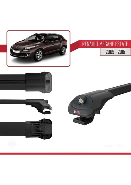 Renault Megane Grandtour 2009-2015 Arası ile Uyumlu Ace-1 Ara Atkı Tavan Barı Siyah