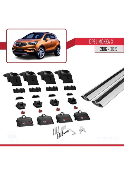 Opel Mokka x 2016-2020 Arası ile Uyumlu Ace-2 Ara Atkı Tavan Barı Gri