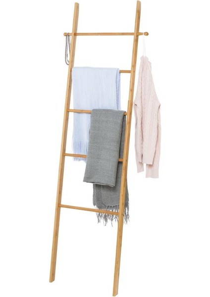 Bambu Merdiven Havluluk | Dekoratif Çok Amaçlı Kıyafet & Havlu Askısı |43X33X170 cm T36