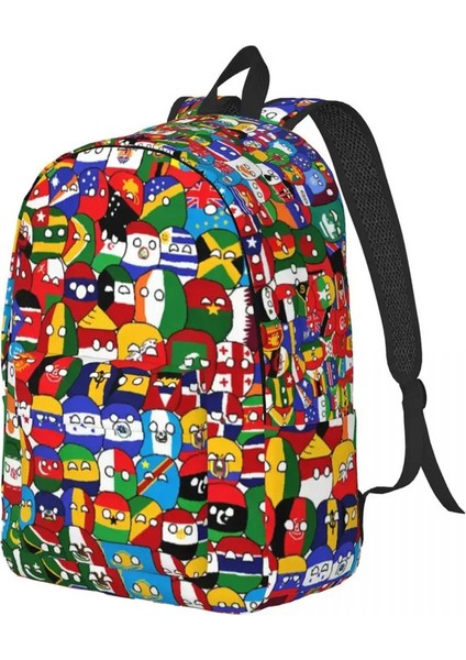 Countorbolboll Carnoon Sadece Çalışı Boy Kızı Çocuk Öğrenci Öğrenci Okulu Kitap Çantası Ülkeleri Dünya Canvas Daypack Okul Öncesi Anaokulu Bag 1/boyut: S (Yurt Dışından)