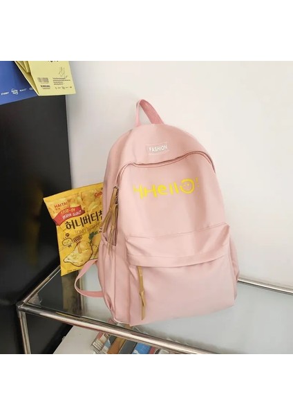 Öğrenciler Okul Çantası Ders Çantası Büyük Kapasiteli Sırt Çantası Su Geçirmez Açık Seyahat Sırt Çantası Tote Hediye Rolor: Pink (Yurt Dışından)