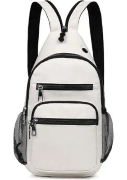 Fengdong Küçük Sırt Çantası Göğüs Çanta Askı Elçisi Çantaları Kadın Spor Çantası Mini Çantası Crossbody Bag Girl Sırt Renk: Fildişi Beyaz (Yurt Dışından)