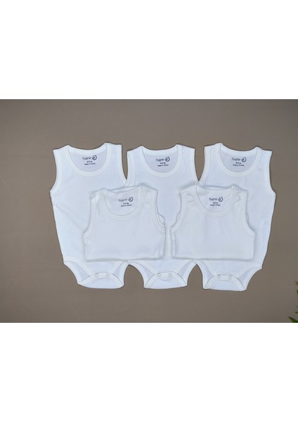 % 100 Pamuk 5'li Bebek Çıtçıtlı Body Atlet
