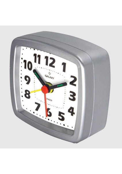 Gri Mini Masa Saati, Pratik ve Şık Tasarım, Çalar Saat Özelliği