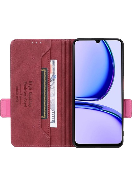 Realme C53 (KÜRESEL)/C53 (HINDISTAN)/C51/NARZO N53 4g Telefon Cüzdan Kılıfı Pu Deri Donanım Dekor Standı Kapak-Gül (Yurt Dışından) fiyatları