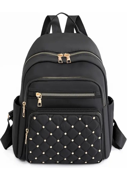 Lingge Perçin Naylon Kumaş Tasarımı Büyük Kapasiteli Üç Katmanlı Kadın Sırt Çantası Kıdemli Tasarımcı Marka 2024 Gençlik Okulu Bag Kırmızı (Yurt Dışından)