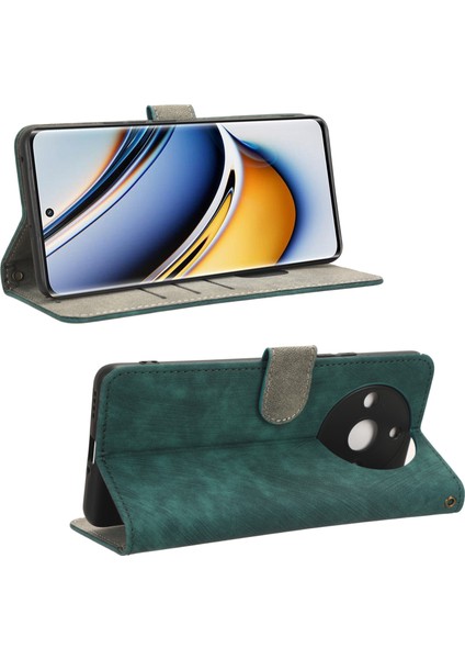 Realme 11 Pro 5g/11 Pro+5g Telefon Kılıfı Rfıd Engelleme Cüzdan Deri Kılıf Katlanabilir Standlı-Yeşil (Yurt Dışından) indirimleri