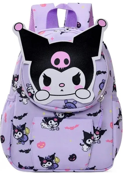 Cinnamoroll Kızlar Sırt Çantası, Hello Kitty Kuromi Karikatür Anime Çocuk Okul Çantası, Sevimli Mymelody Pompompurin Pochacoo Seyahat Kitap Çantası Rengi: Kuromi (Yurt Dışından)