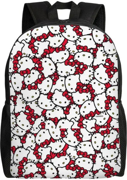 Özel Hello Kitty Sırt Çantaları Erkekler Su Geçirmez Kolej Okulu Sanrio Kitty Beyaz Çanta Baskı Bookbags 1/boyut: 16 Inç (Yurt Dışından)