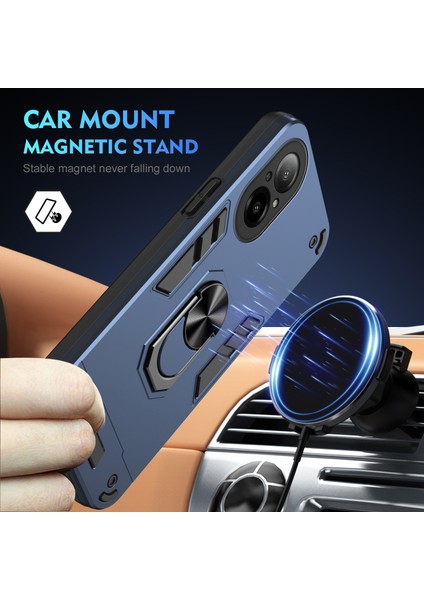 Realme C67 4g Kılıf Kickstand Pc+Tpu Darbeye Dayanıklı Telefon Kılıfı-Mavi (Yurt Dışından) fiyatları