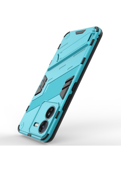Vivo Iqoo Z9 5g Kickstand Kılıf Şok Emici Pc+Tpu Telefon Kılıfı-Bebek Mavisi (Yurt Dışından) modelleri